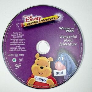 Winnie The Pooh Wonderful Word Adventure DVD Disney Learning Adventure DISK ONLY